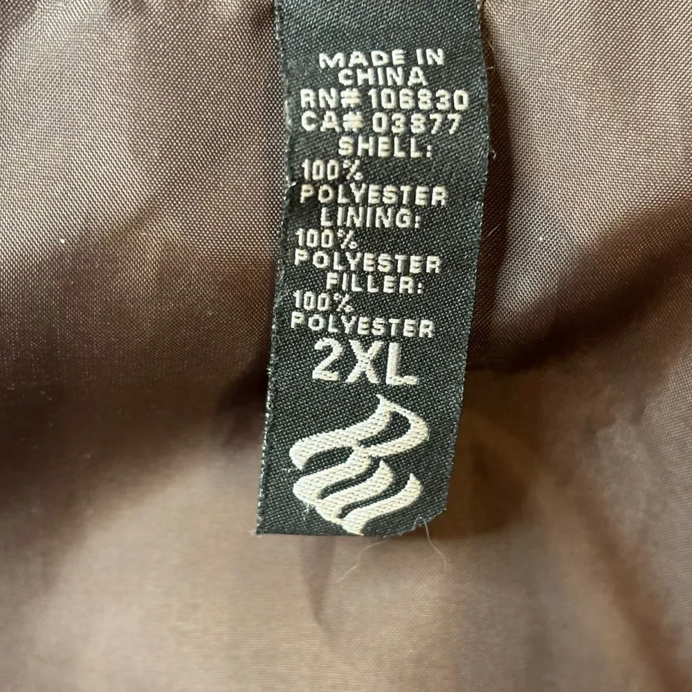Rocawear Puffer Zip‎ Winter Jacket Brown Men 2XL